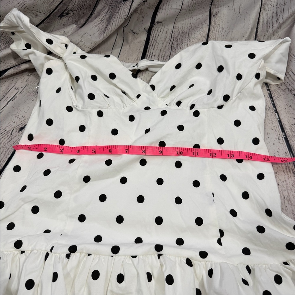 Peppermayo Elegant Off-Shoulder Polka Dot Dress - Picture 14 of 15